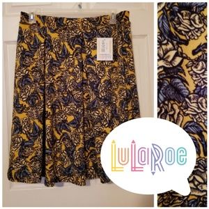 NWT LuLaRoe Madison Skirt w Pockets Yellow Roses